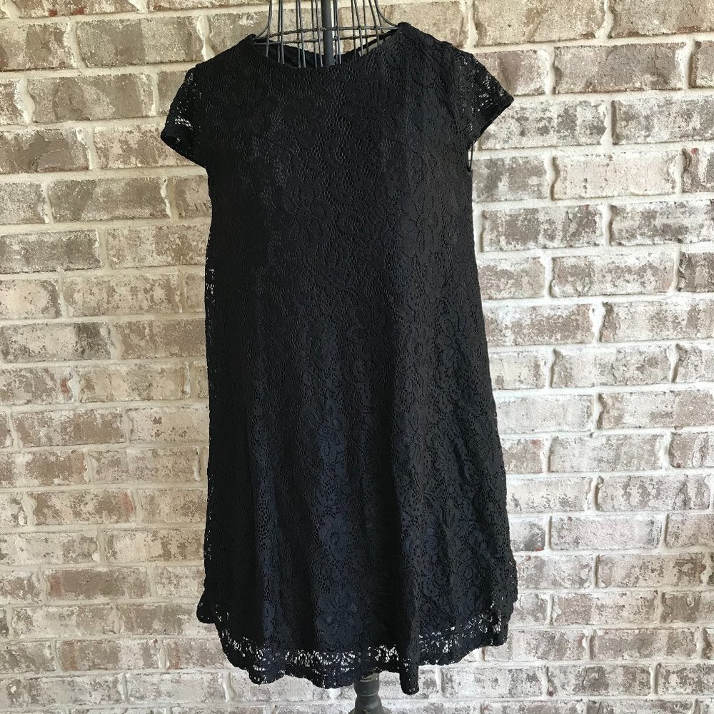 Altar'd State Little Black Lace Dress Back Zip  XS